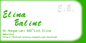 elina balint business card